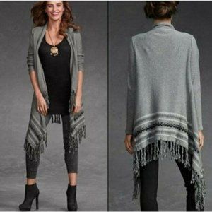 Cabi Prairie fringe poncho cardigan